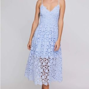 LACE A LINE MIDI DRESS